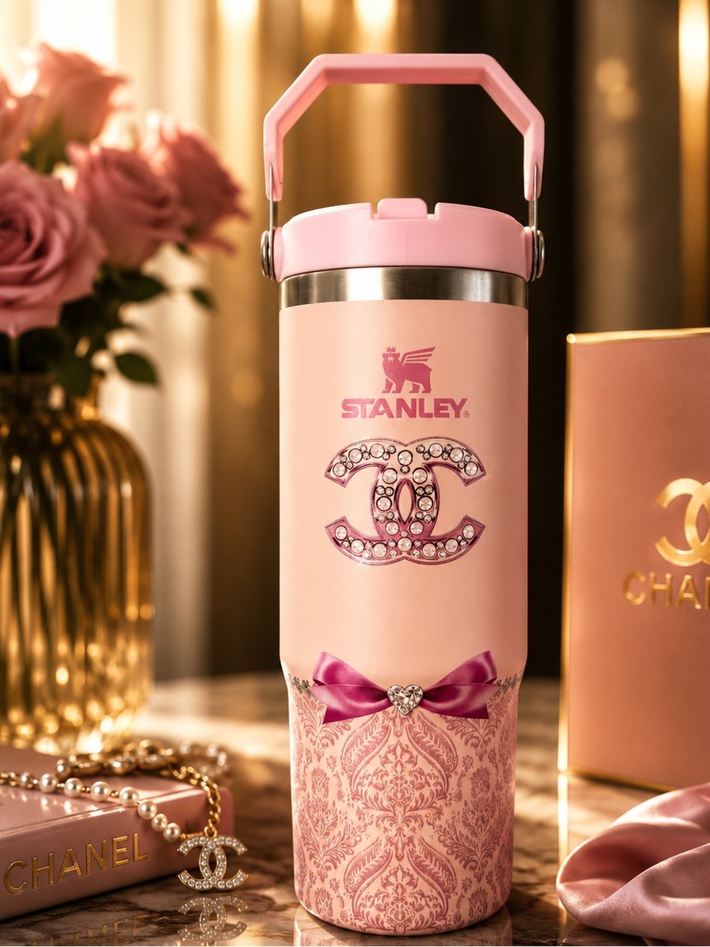 Stanley Pink Decorative Travel Tumbler